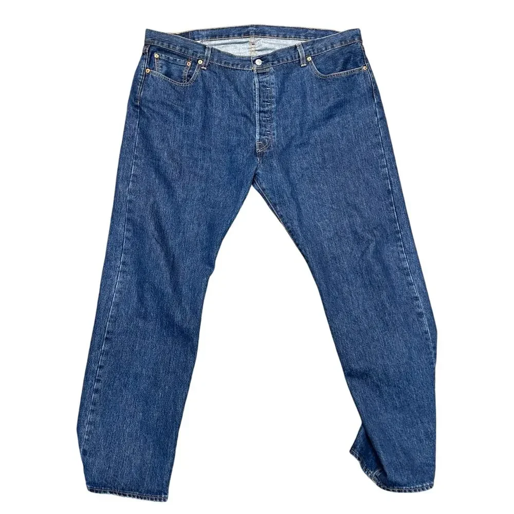 Levi’s 501 Jeans Men’s 42 x 32 Medium Wash Button‎ Fly Relaxed Straight Leg
